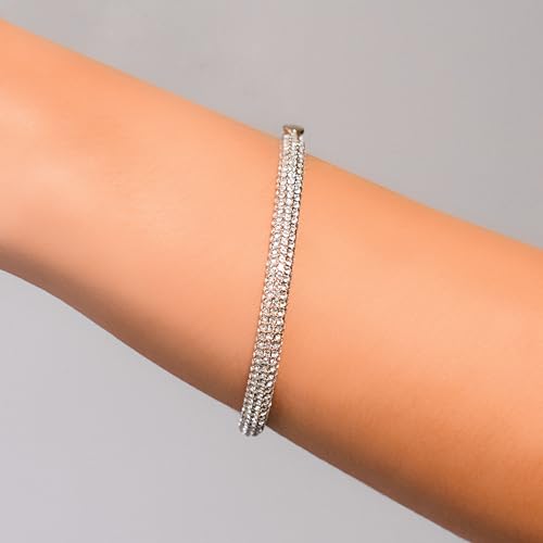 DKNY Ombre Pave Bangle Bracelet - Gold & Silver-Tone with Crystals - Women's Bracelet with Box & Tongue Closure - Great Gift for Women