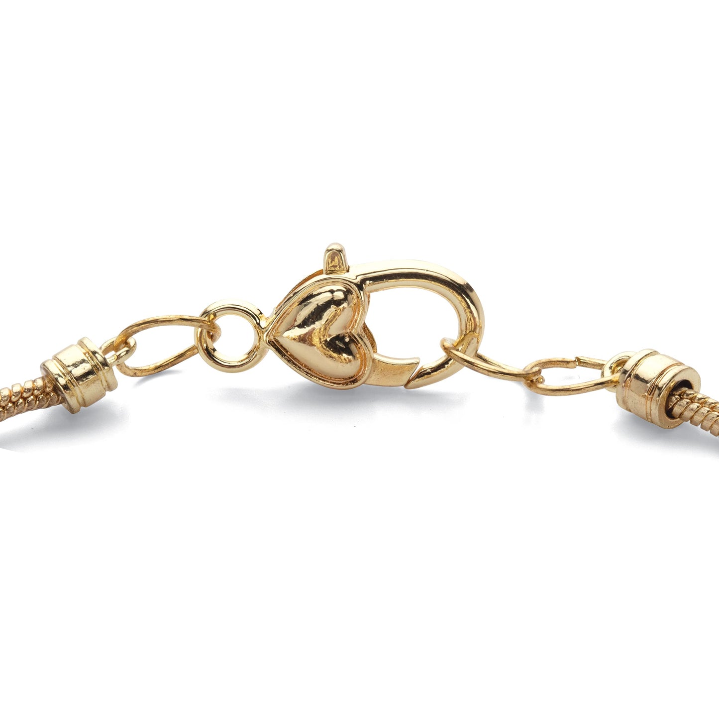 PalmBeach Goldtone Antiqued Crystal Charm Birthstone Bracelet (13mm), 8 inch Adjustable Month 7